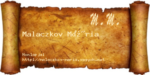 Malaczkov Mária névjegykártya