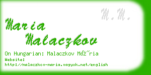 maria malaczkov business card